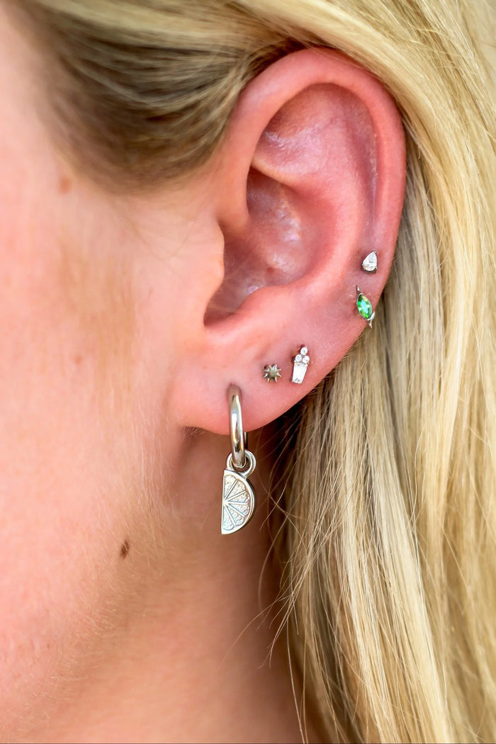 Lime Wedge Hoop Charm