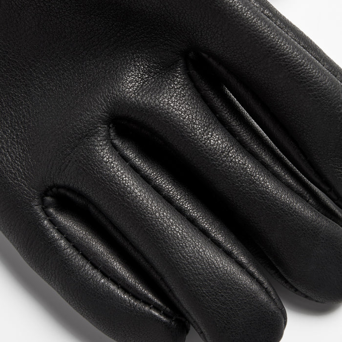 Lined Leather Gloves - Black