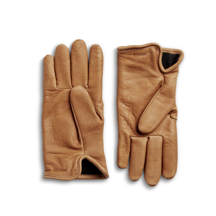 Lined Leather Gloves - Black
