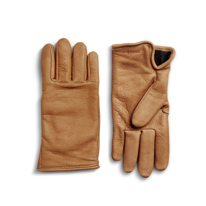 Lined Leather Gloves - Black
