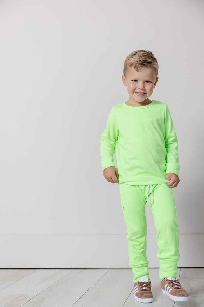 long sleeve tee - neon green