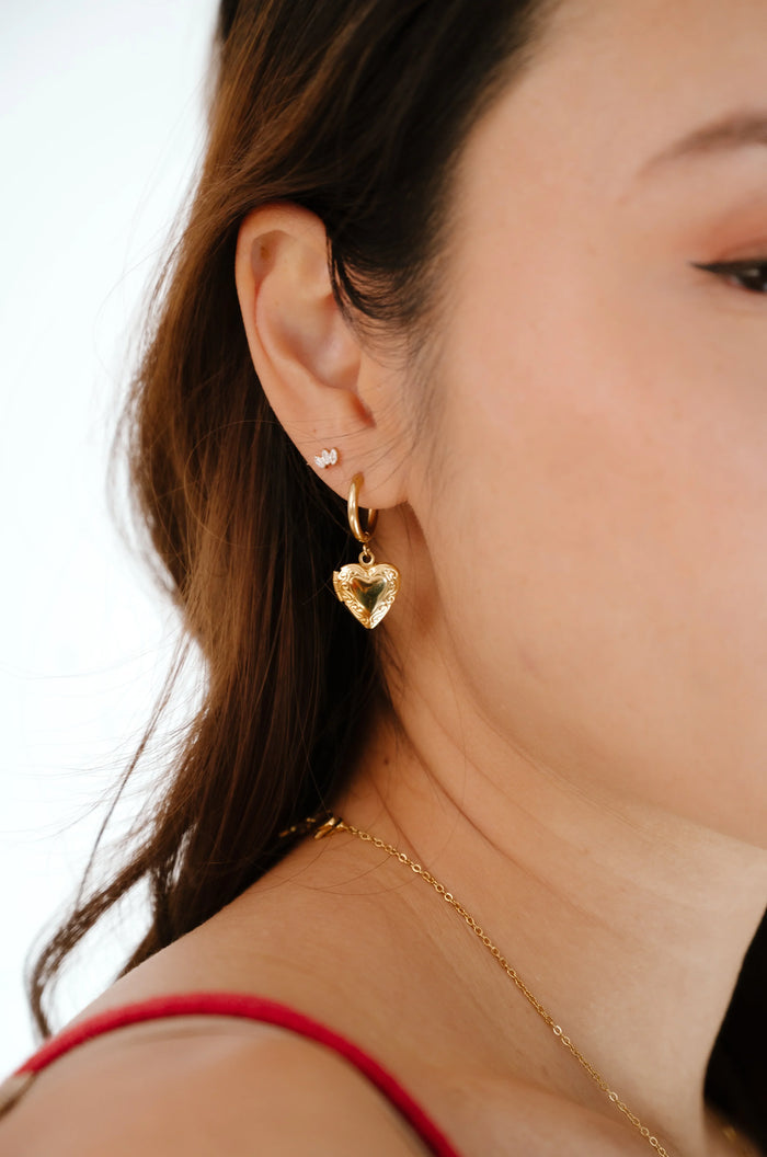 Love Letter Locket Hoops