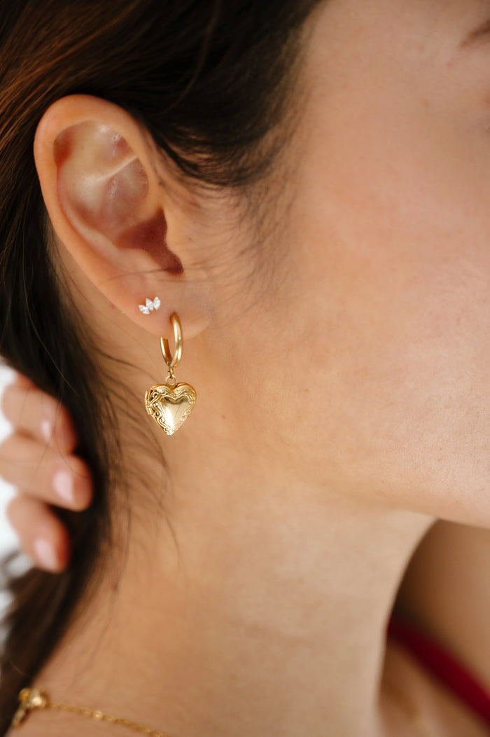 Love Letter Locket Hoops