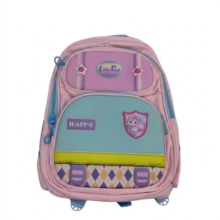 Lulu Cat Happy Kids School Backpack Size 16 Inch