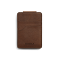 Magnetic Money Clip Card Holder - Medium Brown