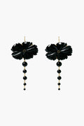 Magnolia Drop Earrings Black Agate