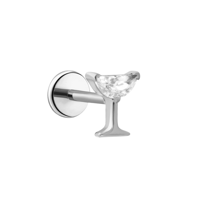 Martini Glass Flat Back Stud