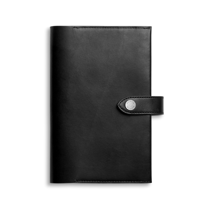 Medium Snap Journal Cover - Black Vachetta
