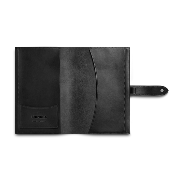 Medium Snap Journal Cover - Black Vachetta
