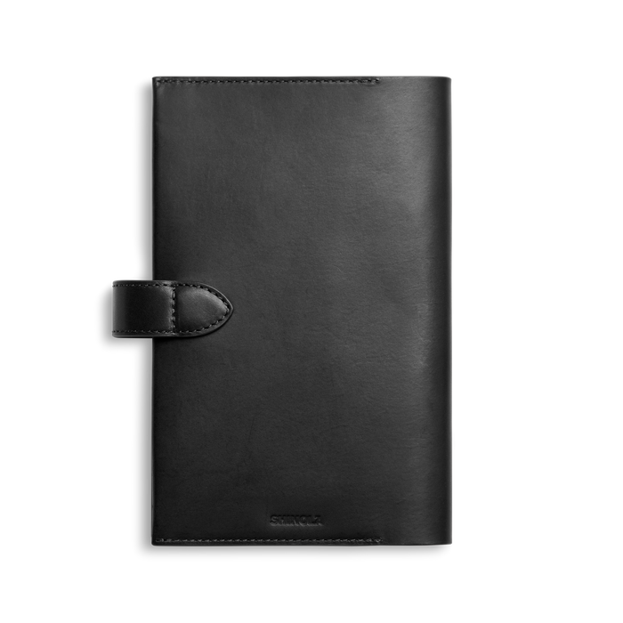 Medium Snap Journal Cover - Black Vachetta