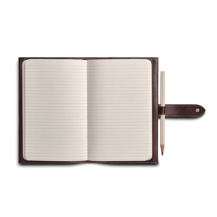 Medium Snap Journal Cover - Dark Brown Vachetta