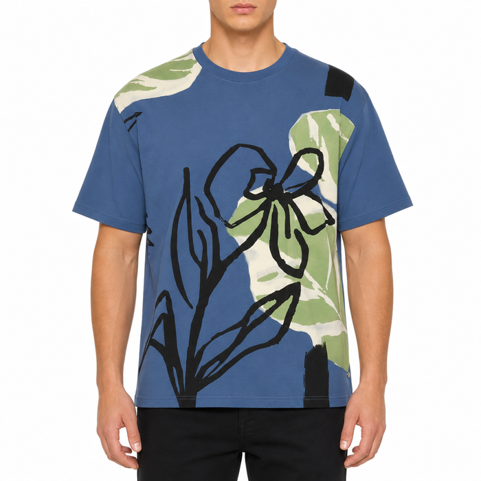 Men Artistic Botanical Print T-Shirt