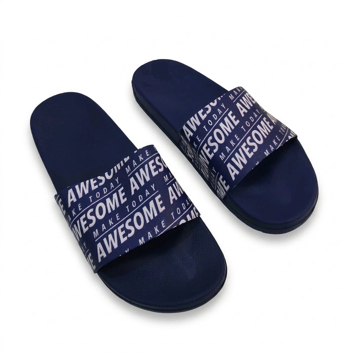 Kids Awesome Print Slide Sandals