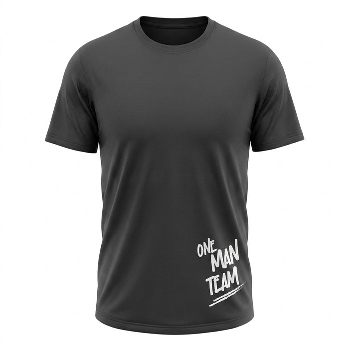 Men Charcoal One Man Team Graphic Short Sleeve T Shirt