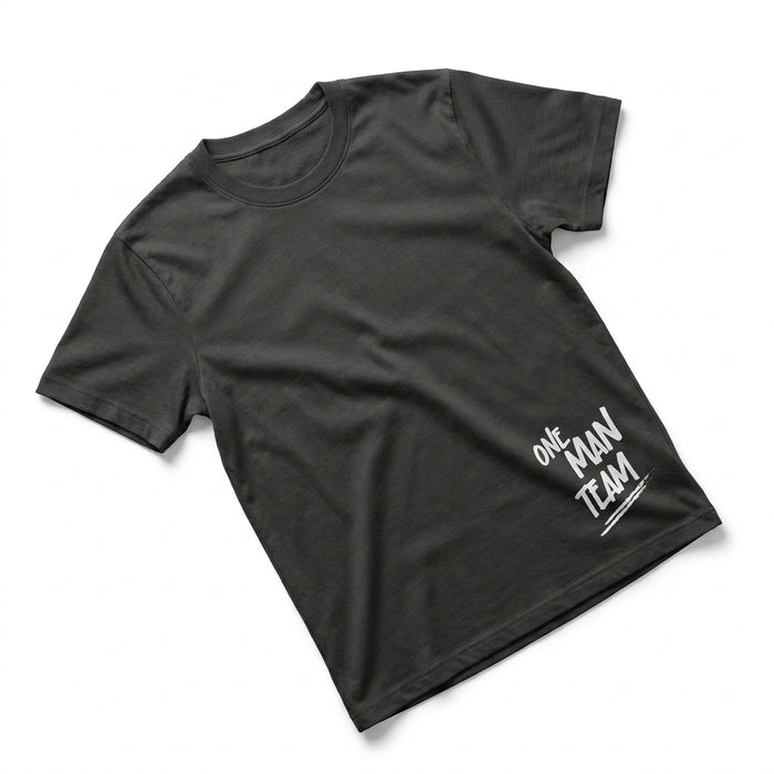 Men Charcoal One Man Team Graphic Short Sleeve T Shirt