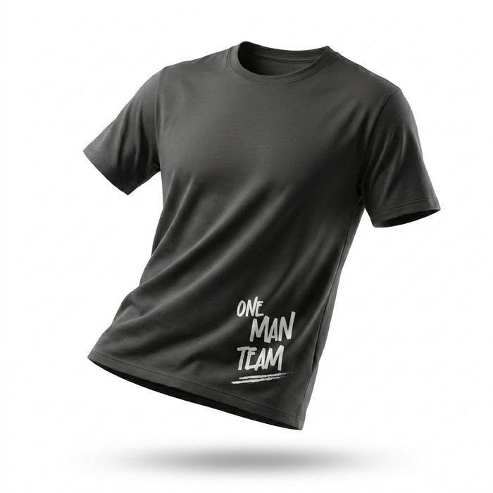 Men Charcoal One Man Team Graphic Short Sleeve T Shirt