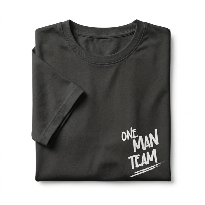 Men Charcoal One Man Team Graphic Short Sleeve T Shirt