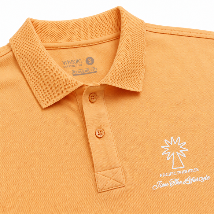 Men Chest Print Polo Shirt