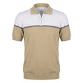 Men Color Block Knitted Polo Shirt With Zip Neck