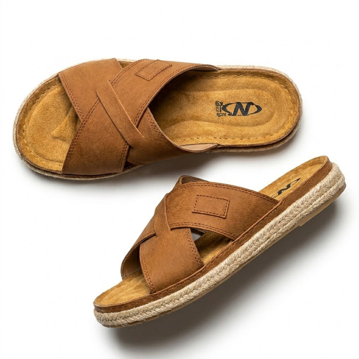 Men Cross Strap Comfort Slide Slipper
