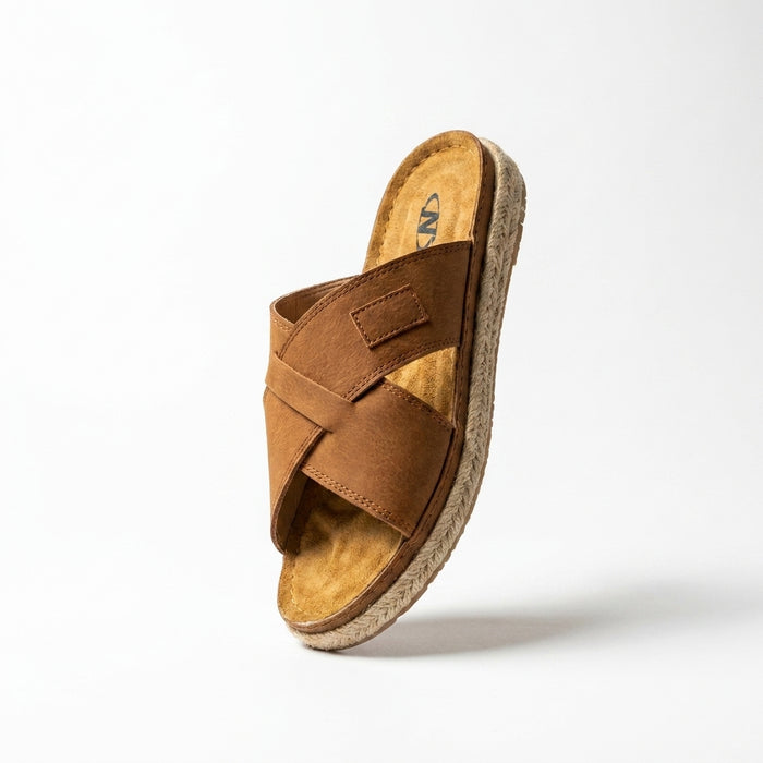 Men Cross Strap Comfort Slide Slipper