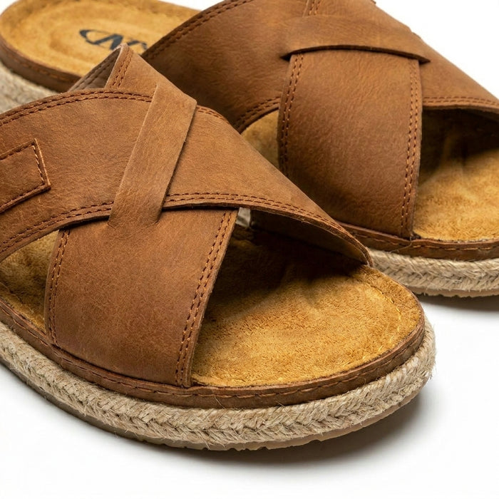 Men Cross Strap Comfort Slide Slipper