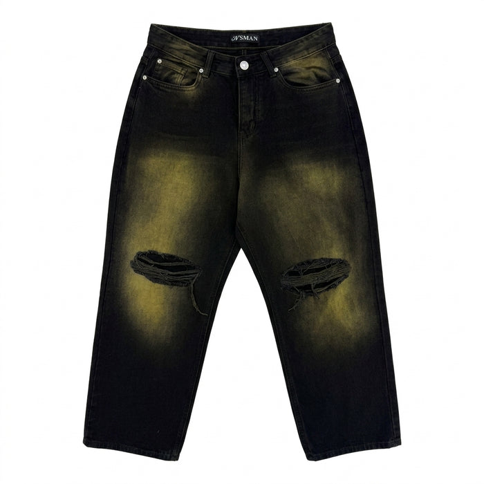 Men Distressed Wide Leg Jeans