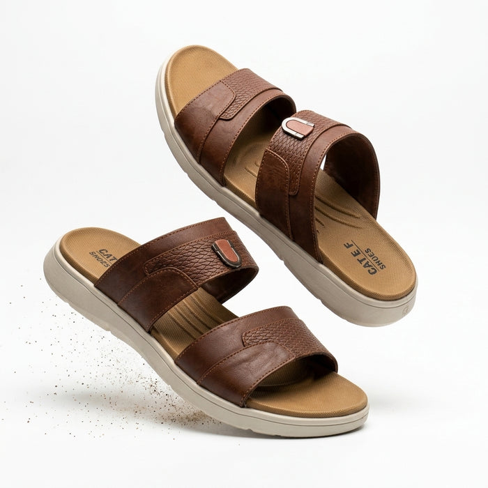 Men Double Strap Comfort Slide Slipper