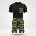 Men Essential T Shirt And Shorts Set Charcoal