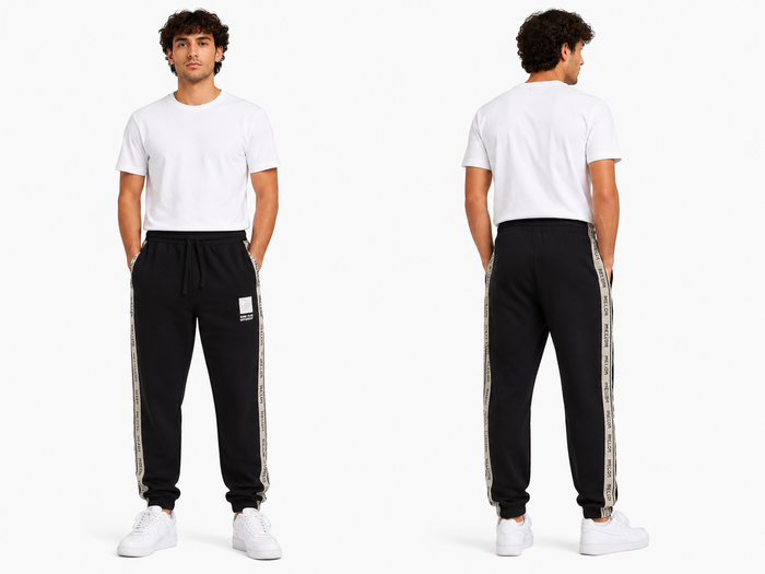 Boys Fleece Jogger Pants With Side Tape