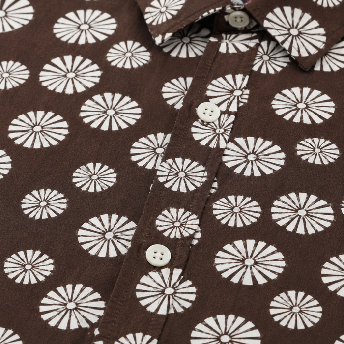 Men Floral Print Short Sleeve Shirt