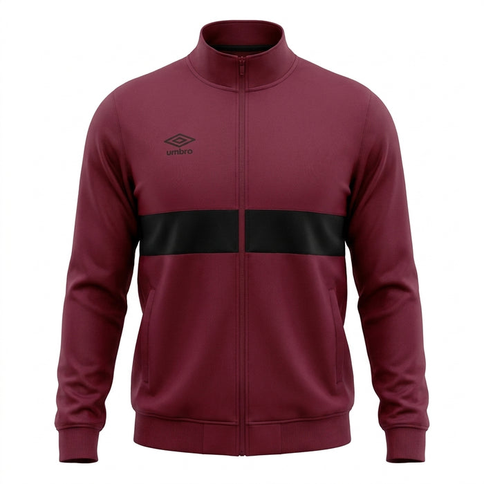 Men Full Zip Track Jacket With Contrast Chest Panel