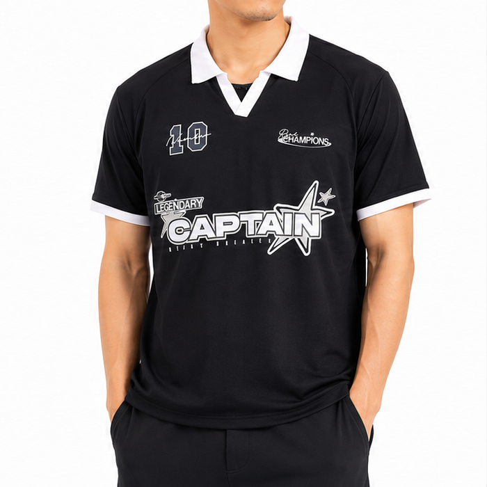Boys Graphic Polo T Shirt Captain Print