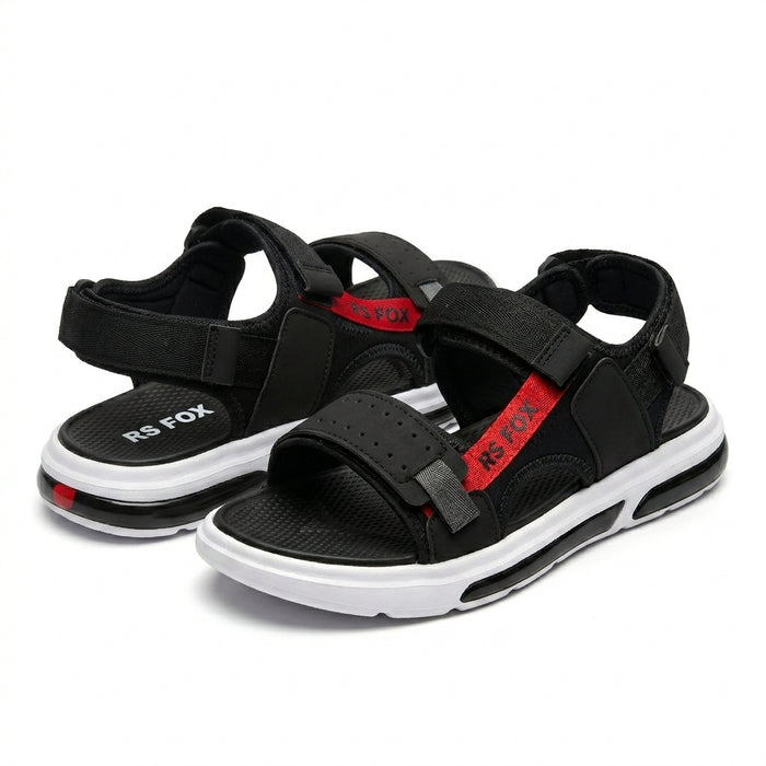 Men Hook And Loop Sport Sandals With Contrast Sole