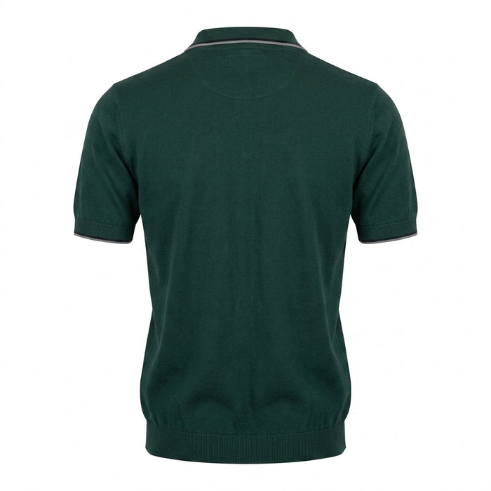 Men Knitted Polo Shirt With Vertical Stripe Design