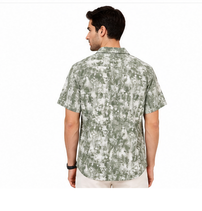 Men Printed Short Sleeve Shirt