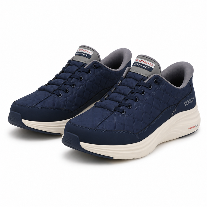 Men Quilted Lace Up Casual Shoes