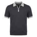 Men Short Sleeve Knitted Polo Shirt With Contrast Collar
