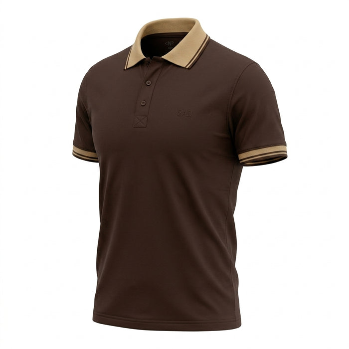 Men Short Sleeve Polo Shirt With Contrast Collar