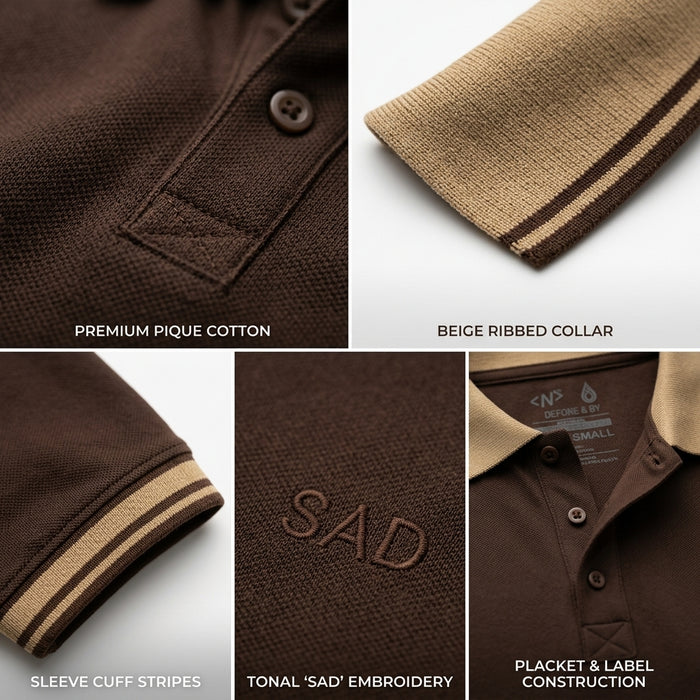 Men Short Sleeve Polo Shirt With Contrast Collar
