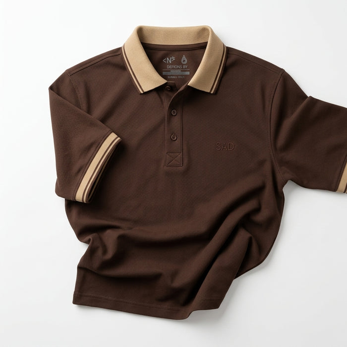 Men Short Sleeve Polo Shirt With Contrast Collar