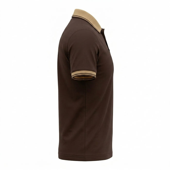Men Short Sleeve Polo Shirt With Contrast Collar