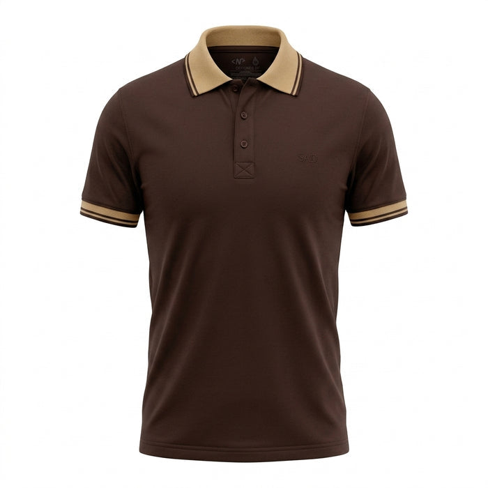 Men Short Sleeve Polo Shirt With Contrast Collar