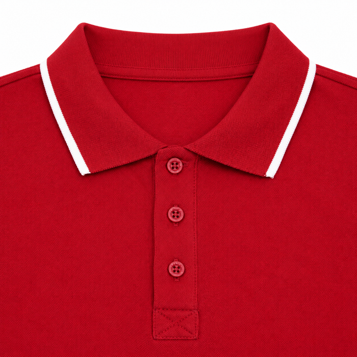 Men Short Sleeve Polo Shirt With Contrast Tip Collar