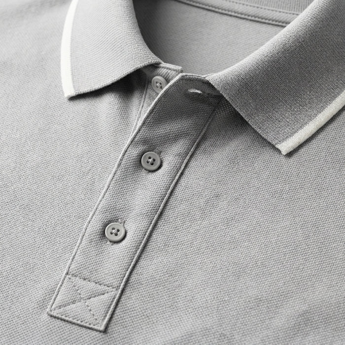 Men Short Sleeve Polo Shirt With Contrast Tip Collar