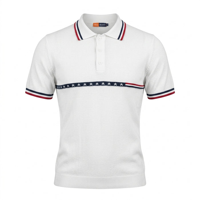 Men Short Sleeve Polo Shirt With Contrast Tipping