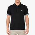 Men Short Sleeve Polo Shirt With Striped Cuffs