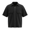 Men Short Sleeve Zip Up Utility Shirt