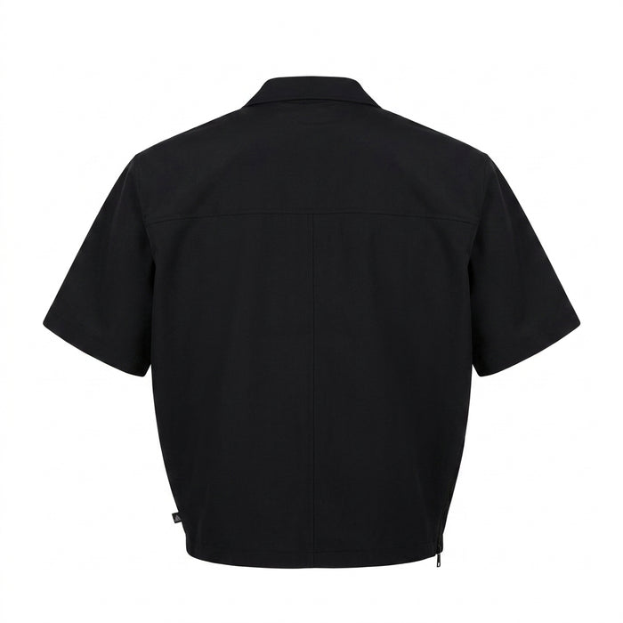 Men Short Sleeve Zip Up Utility Shirt