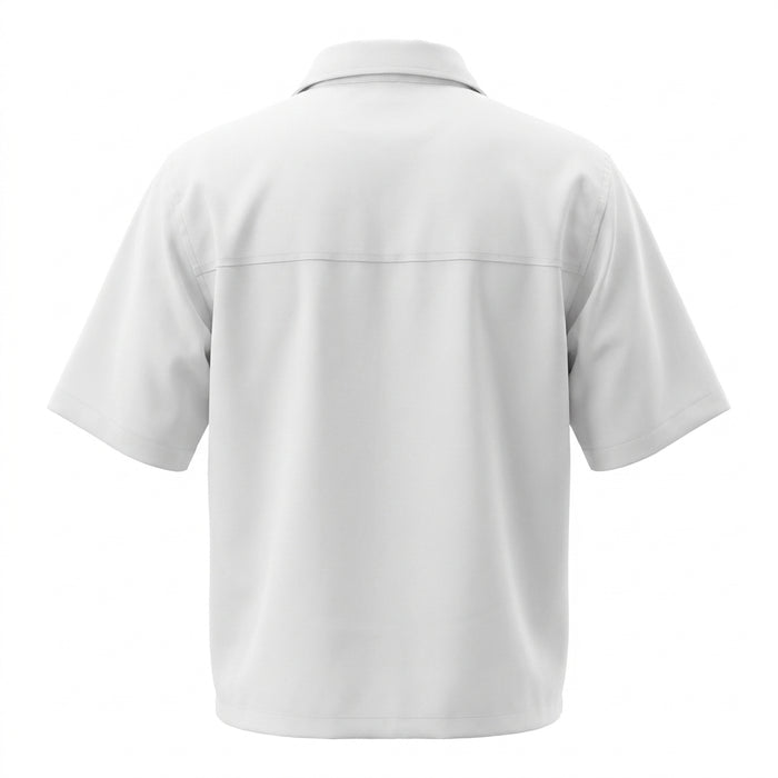 Men Short Sleeve Zip Up Utility Shirt